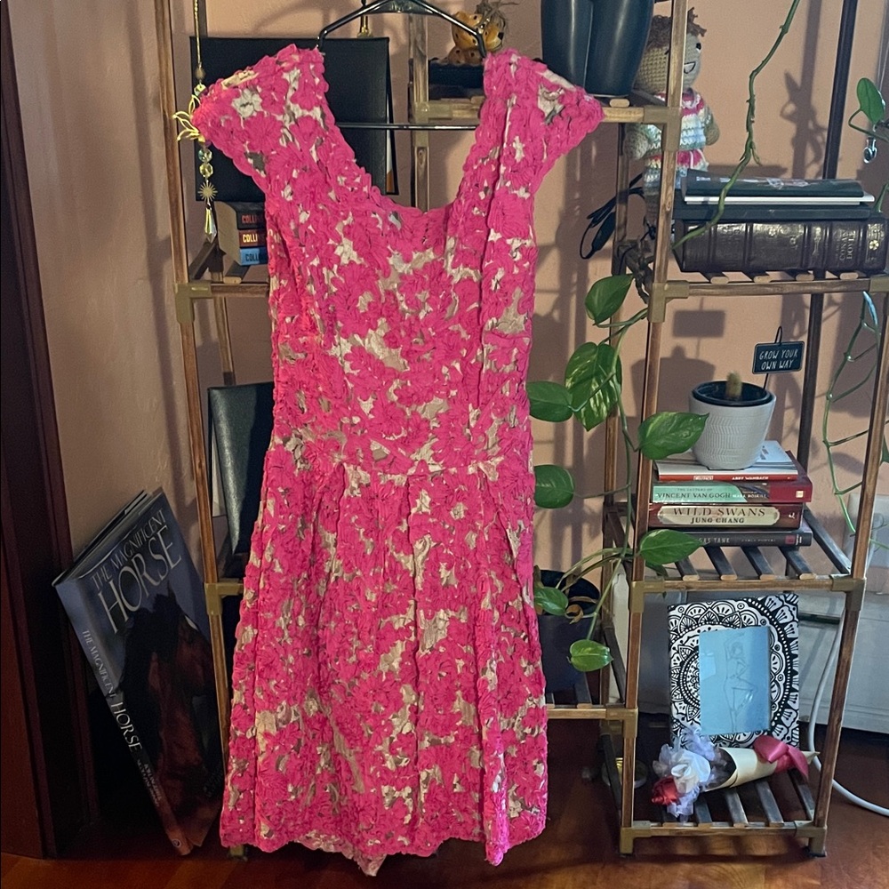 Yoana Baraschi Pink and Cream Floral Mini Dress from Anthropologie